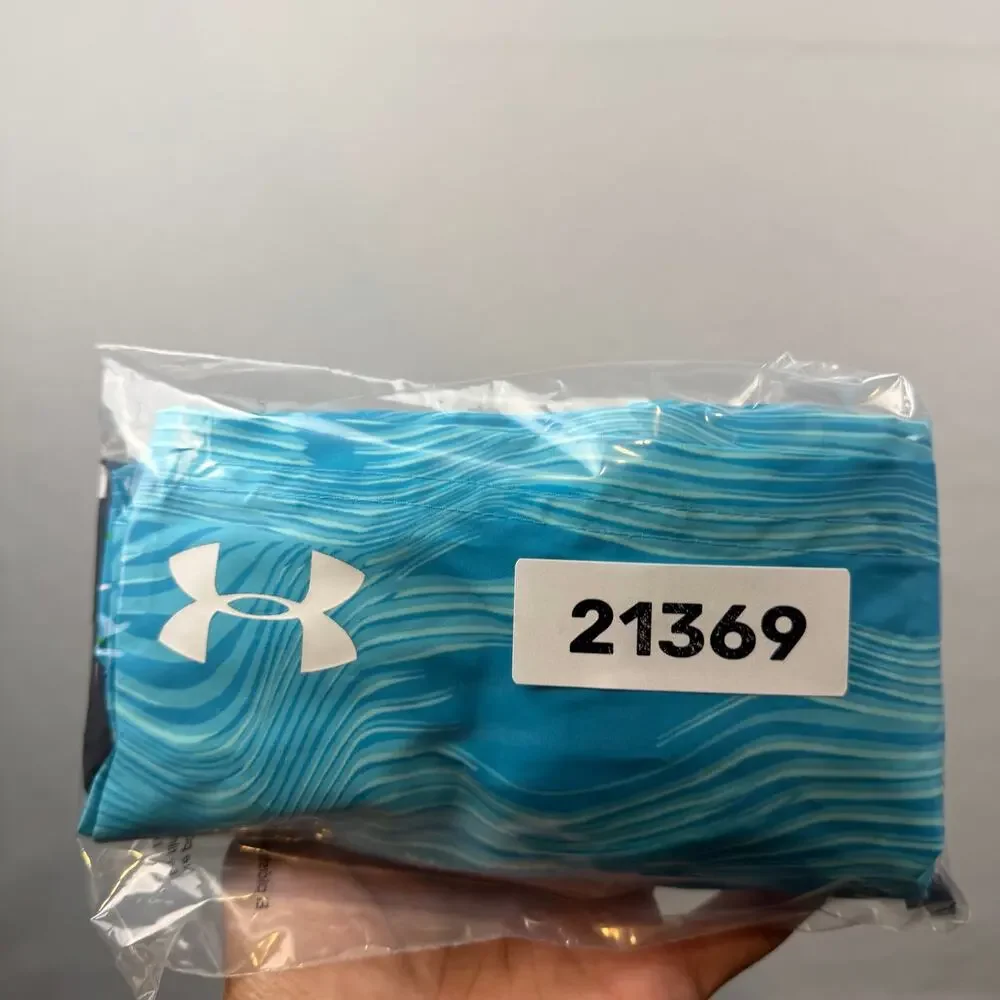 Under Armour Boys Blue Striped Swim Trunks YLG
